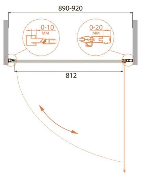 Душевая дверь в нишу CEZARES RELAX-B-1 RELAX-B-1-90-P-Bi-R