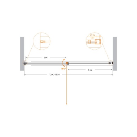 Душевая дверь CEZARES URBAN-B-12-130-C-NERO