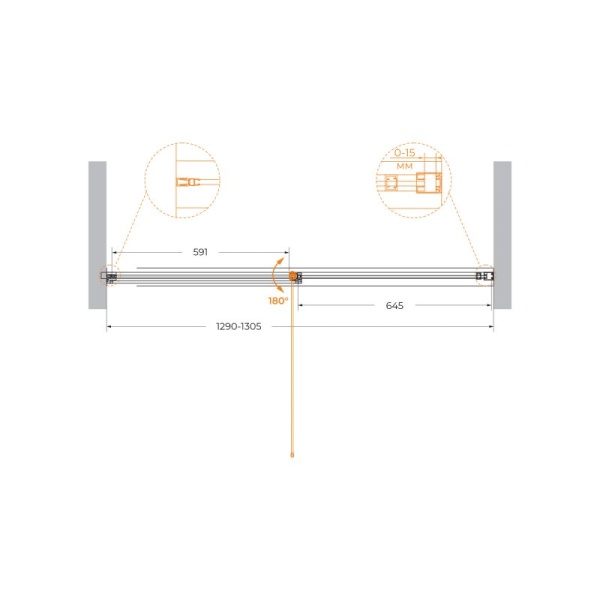 Душевая дверь CEZARES URBAN-B-12-140-C-NERO