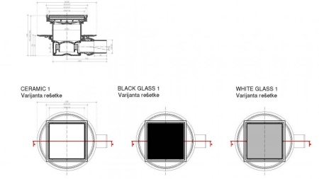 Душевой трап Pestan Confluo Standard White Glass 1 Gold Cezares 13000156