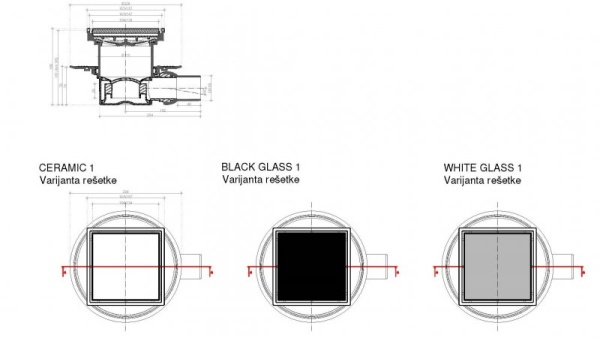 Душевой трап Pestan Confluo Standard White Glass 1 Gold Cezares 13000156