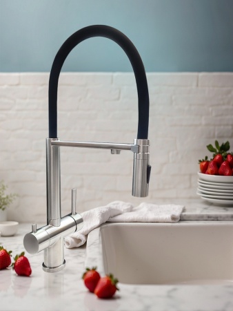 Смеситель для кухни с гибким изливом AltroBagno Flusso 050201 Ni