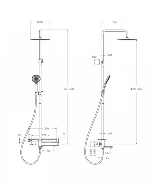 Душевая стойка BelBagno ETNA ETN-VSCM-IN