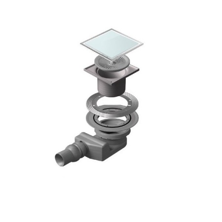 Точечный трап 150х150 мм Confluo Standard White Glass 1,белое стекло, с рамкой PESTAN 13000093