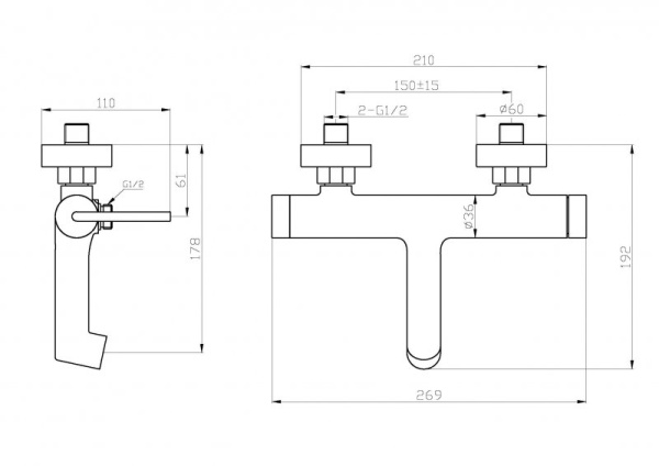 Смеситель для ванны и душа BelBagno ACQUA ACQUA-VASM-NERO Смеситель для ванны и душа BelBagno ACQUA ACQUA-VASM-NERO