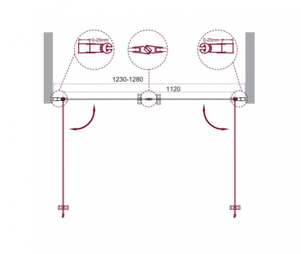 Душевая дверь в нишу BELBAGNO ETNA-B-2 ETNA-B-2-200-C-Cr
