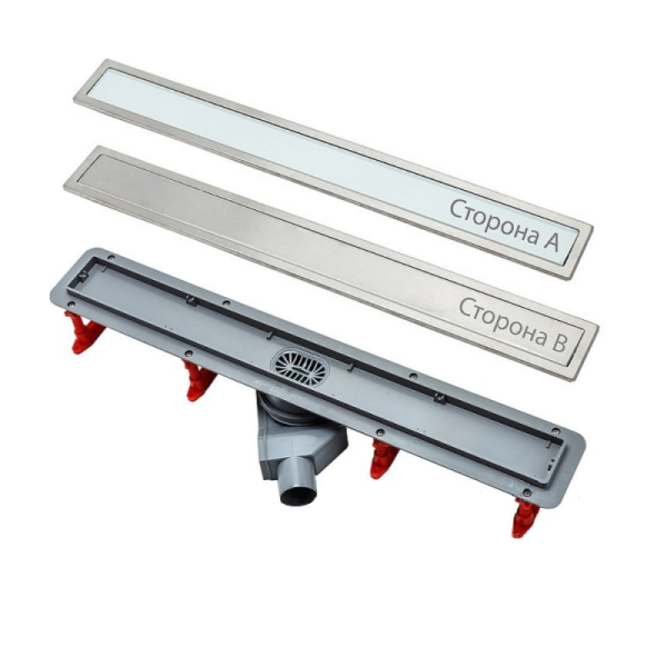 Линейный трап 850 мм CONFLUO PREMIUM LINE WITH WHITE GLASS, двухсторонняя модель PESTAN 13000285