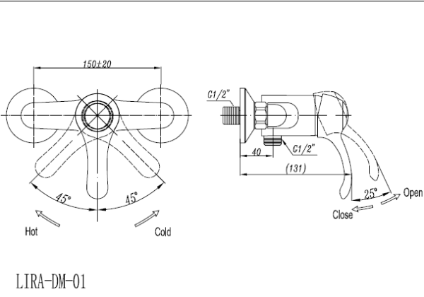 Смеситель для душа Cezares LIRA-C-DM-BLC Смеситель для душа Cezares LIRA-C-DM-BLC