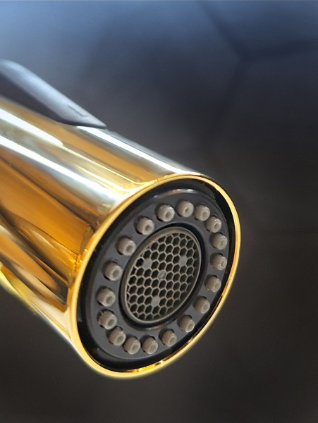 Смеситель для кухни с гибким изливом AltroBagno Flusso 050205 Or