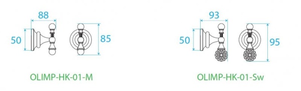 Крючок одинарный подвесной Cezares OLIMP-HK-03/24-Sw
