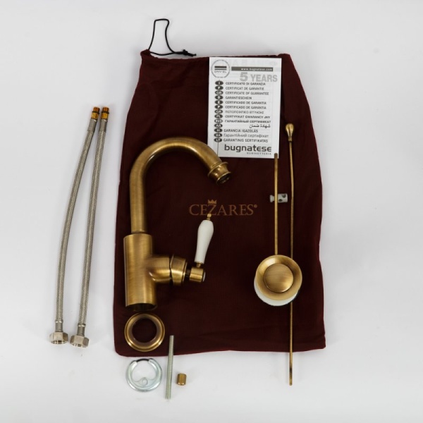 Смеситель для раковины однорычажный с донным клапаном Cezares APHRODITE-LS2-03/24-Bi