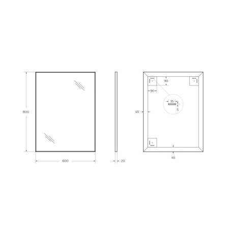 Зеркало BelBagno SPC-AL-1000-800 Nero