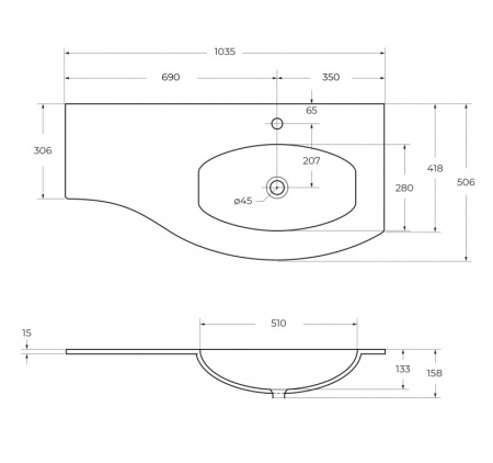 Шкафчик подвесной с одной распашной створкой, правый, 34x40x55 Cezares 54848
