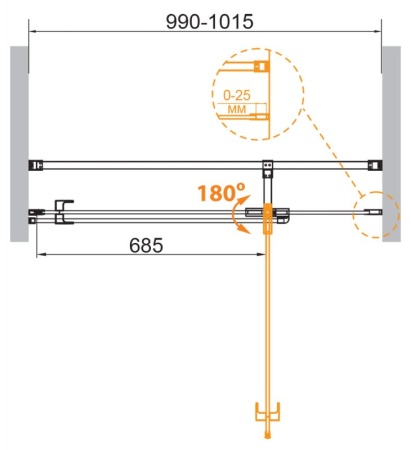 Душевая дверь CEZARES VALVOLA-B-1-100-C-Cr
