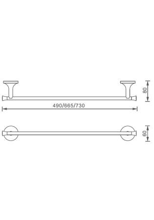 Полотенцедержатель 600 AltroBagno Corposo 081311 Cr