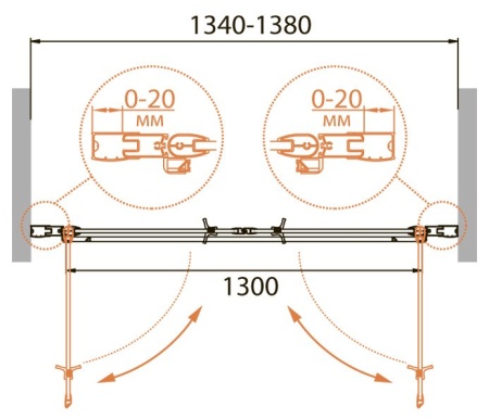 Душевая дверь Cezares RELAX-B-2-180-C-Bi