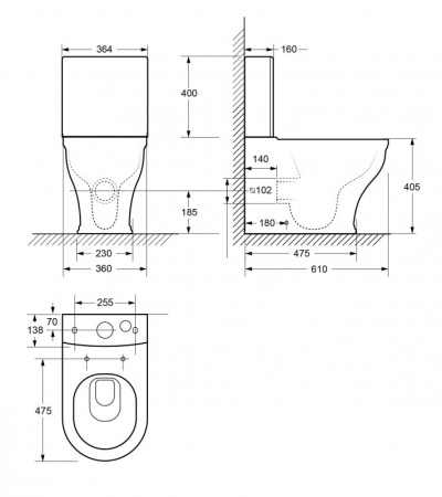 Чаша напольного унитаза CEZARES GIUBILEO CZR-165-CPR Чаша напольного унитаза CEZARES GIUBILEO CZR-165-CPR