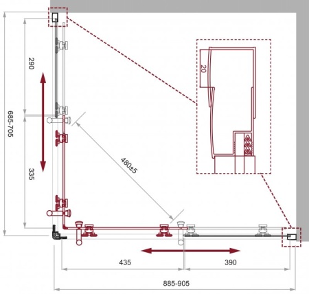 Душевой уголок BELBAGNO UNO-195-AH-2 UNO-195-AH-2-120/90-C-Cr Душевой уголок BELBAGNO UNO-195-AH-2 UNO-195-AH-2-120/90-C-Cr