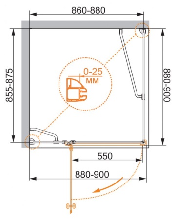 Душевой уголок CEZARES VERONA-W-A-1-90-C-Cr