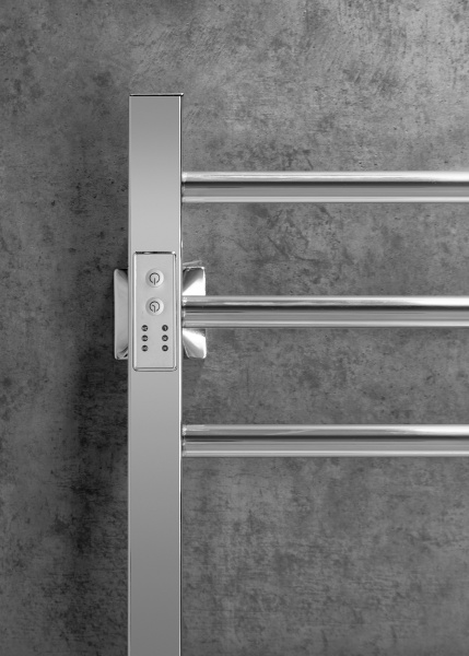 Полотенцесушитель электрический Chromix Berne 50x80 П9 Cr с сухим теном универсальное подключение Полотенцесушитель электрический Chromix Berne 50x80 П9 Cr с сухим теном универсальное подключение