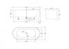 Акриловая ванна без перелива BELBAGNO BB71-1600-W0, 1600x750x600