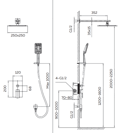 Душевая система AltroBagno Lamberto 040105 NeOp