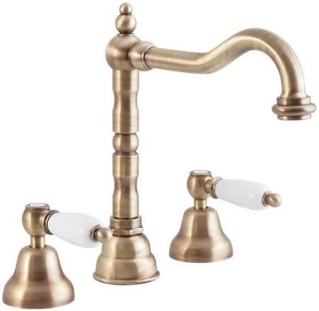 Смеситель для раковины на три отверстия с донным клапаном Cezares FIRST-BLS2-02-M