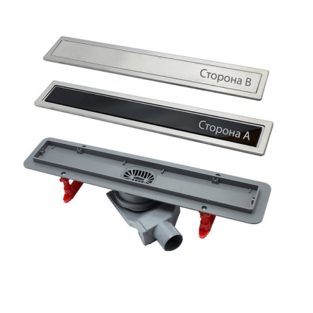 Линейный трап 650 мм CONFLUO PREMIUM WITH BLACK GLASS LINE , двухсторонняя модель PESTAN 13000293