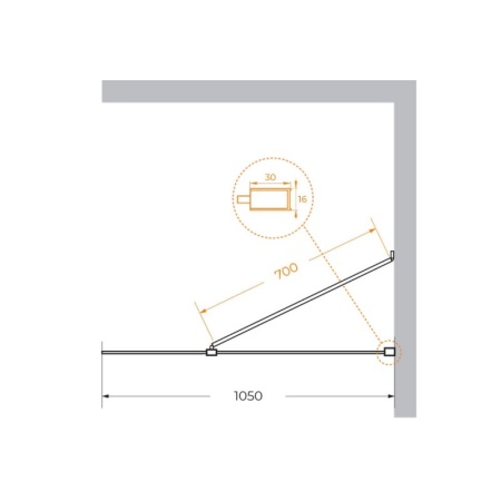 Душевая перегородка универсальная с односторонним входом Cezares LIBERTA-L-1-TB-110-C-Cr