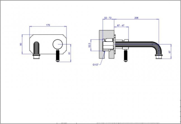 Встраиваемый смеситель для раковины CEZARES OLIMP-BLSM2 OLIMP-BLSM2-03/24-L