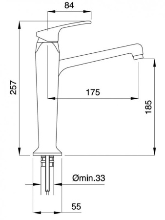 Смеситель для раковины однорычажный, высокий, с донным клапаном Cezares LEGEND-LSM2-A-01