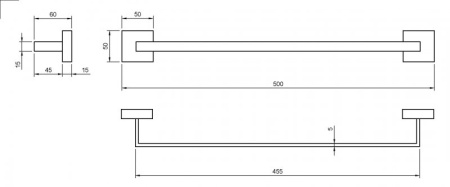 Полотенцедержатель 45 см Cezares PRIZMA-TH06-NI