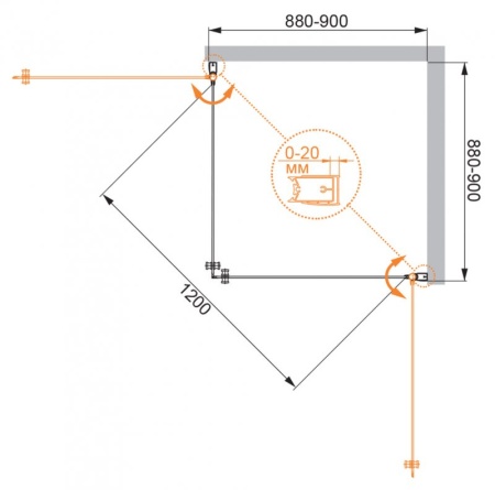 Душевой уголок CEZARES ELENA-W-A-2-90-P-Cr Душевой уголок CEZARES ELENA-W-A-2-90-P-Cr