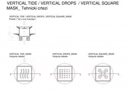 Точечный трап 150х150 мм Confluo Standard Tide 4 Mask, металл с перфорацией Tide (Волна), с рамкой C