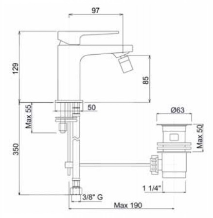 Смеситель на биде Cezares JUMP-BSM1-BIO
