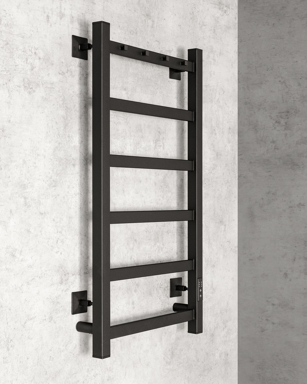 Полотенцесушитель электрический Chromix Porto 40x80 П6 MB с сухим теном с крючками универсальное под