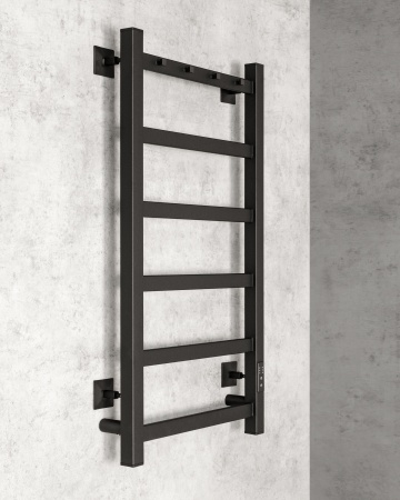 Полотенцесушитель электрический Chromix Porto 40x80 П6 MB с сухим теном с крючками универсальное под