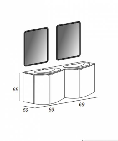Шкаф подвесной с одной распашной дверцей, правосторонний 34x41x65 Cezares 55173