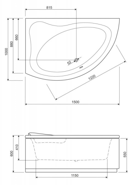 Металлический каркас для акриловой ванны Cezares TEBE-MF-L