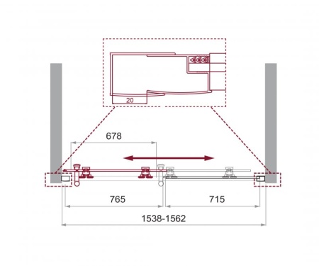 Душевая дверь BelBagno UNO-195-BF-1-140-CH-CR Душевая дверь BelBagno UNO-195-BF-1-140-CH-CR