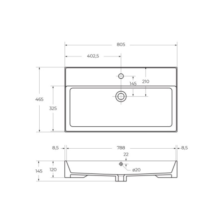 Шкаф подвесной CEZARES MOLVENO-1600-2A-SC-BET
