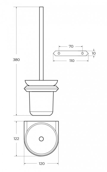 Ёршик для унитаза, подвесной Cezares LINER-TBS-V-GM
