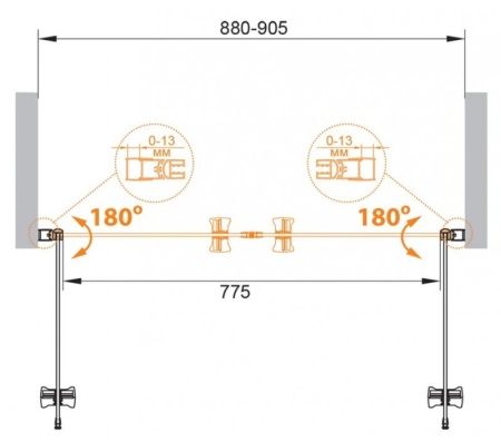 Душевая дверь CEZARES ECO-O-B-2-80-C-Cr Душевая дверь CEZARES ECO-O-B-2-80-C-Cr