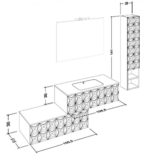 Подвесной шкафчик с одной распашной дверкой Cezares LCPN.601 Подвесной шкафчик с одной распашной дверкой Cezares LCPN.601