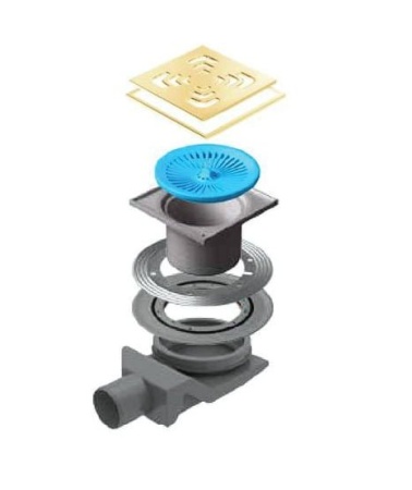 Душевой трап Pestan Confluo Standard Square 4 Mask Gold Cezares 13000147