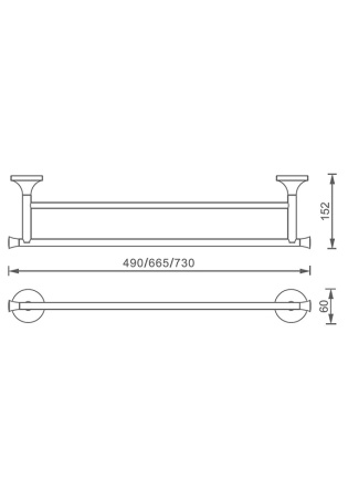 Полотенцедержатель двойной AltroBagno Corposo 081406 Cr