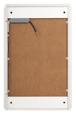 Зеркальный шкаф с одной распашной дверцей, с двумя стеклянными полками, со встроенной подсветкой и и