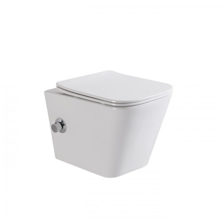 Унитаз подвесной с сиденьем и креплением с функцией биде и смесителем BelBagno BB3103CHR-BS/SC