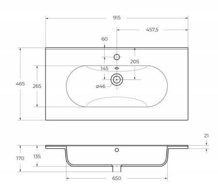 Столешница из керамогранита BelBagno KEP-90-MNO Marmo Nero Opaco