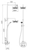  Душевая стойка телескопическая со смесителем, с верхним и ручным душем, верхний душ диаметр 230 мм 